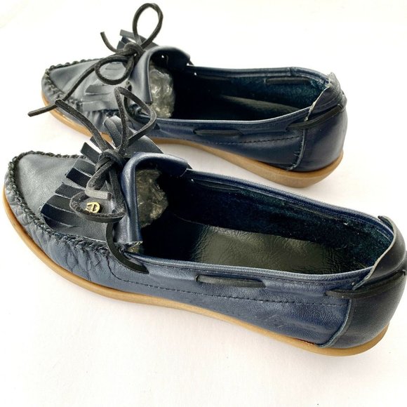 Etienne Aigner Navy Blue Loafers Slip On Flats Rubber Sole Comfort Shoes Women 6 - Picture 3 of 8